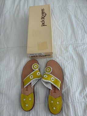 Classic, timeless Jack Rogers sandals in yellow - brand new and never worn.